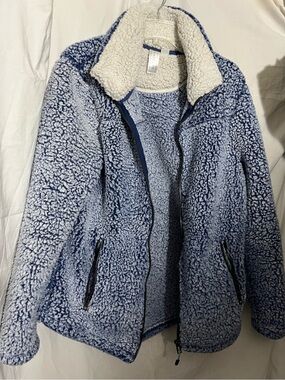 Light Blue Teddy Jacket with Cream Sherpa Collar